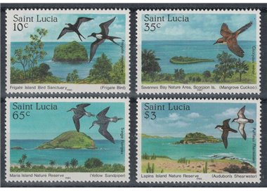 ST. LUCIA 1985 Nature reserves, birds 4v MNH**
