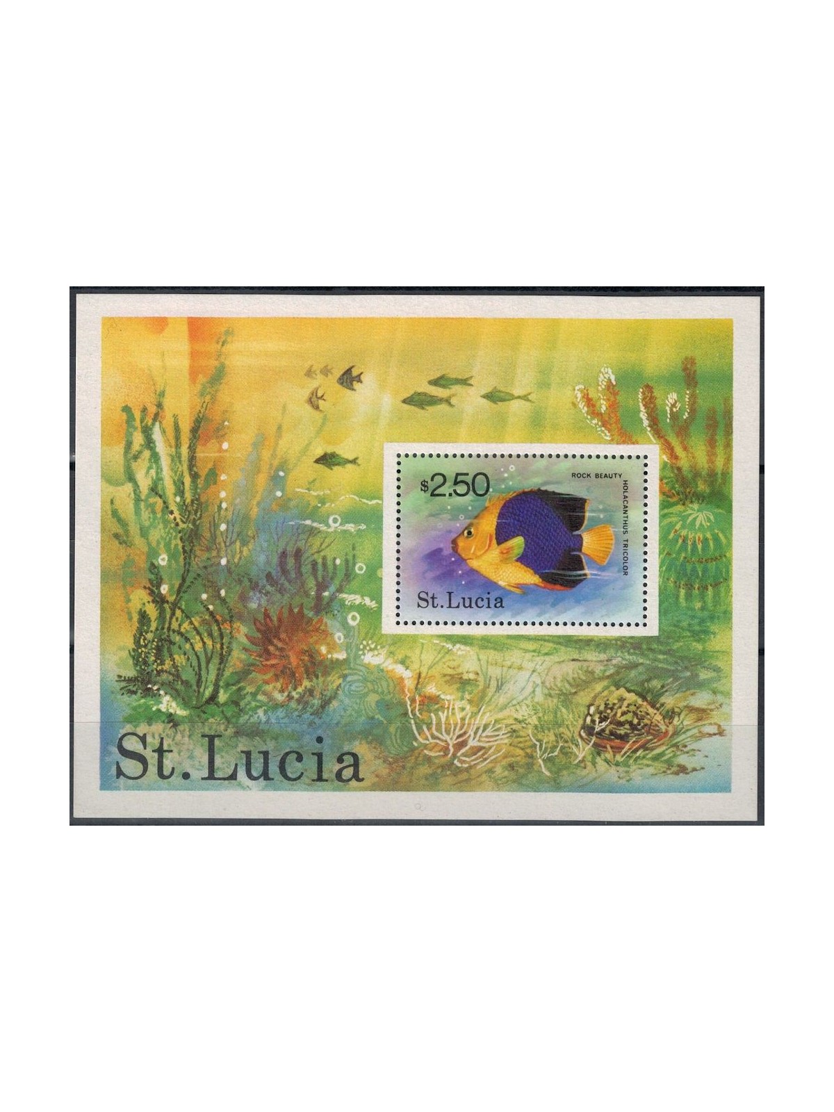 ST. LUCIA 1978 Fauna marina, pesci BF MNH**