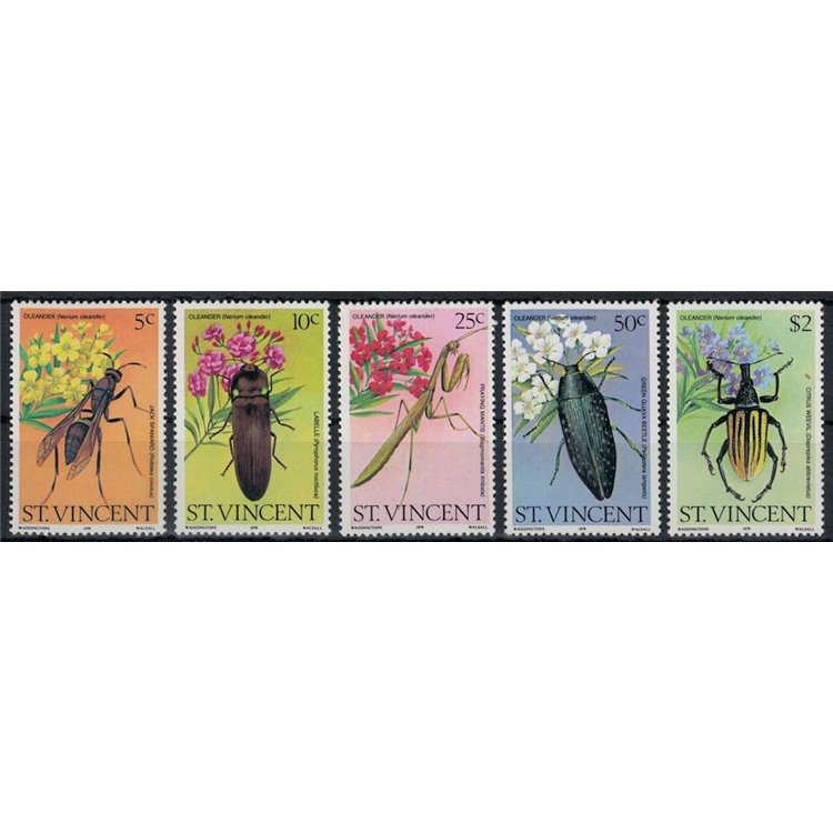 ST. VINCENT 1979 Oleanders and insects 5v MNH**
