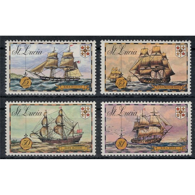 ST. LUCIA 1973 Antichi velieri 4v MNH**