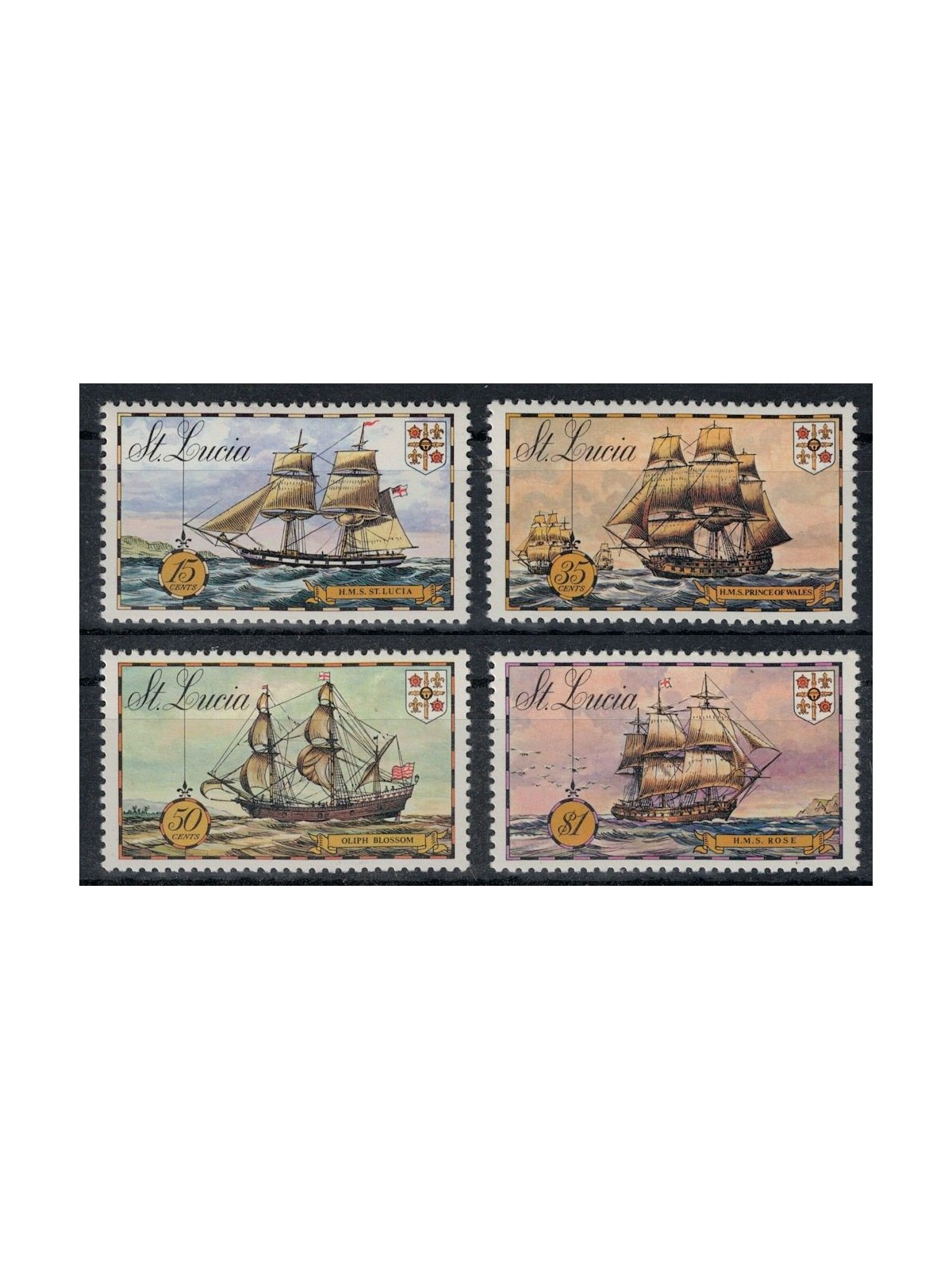 ST. LUCIA 1973 Ancient sailing ships 4v MNH**