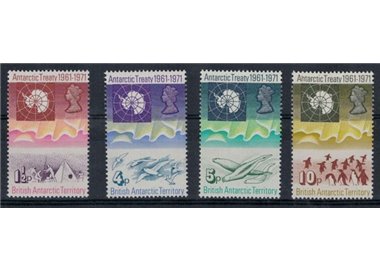 BRITISH ANTARCTIC TERRITORY 1971 Antarctic Treaty 4v MNH**