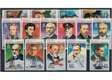 TERRITORIO ANTARTICO BRITANNICO 1973 Esploratori 15v MNH**