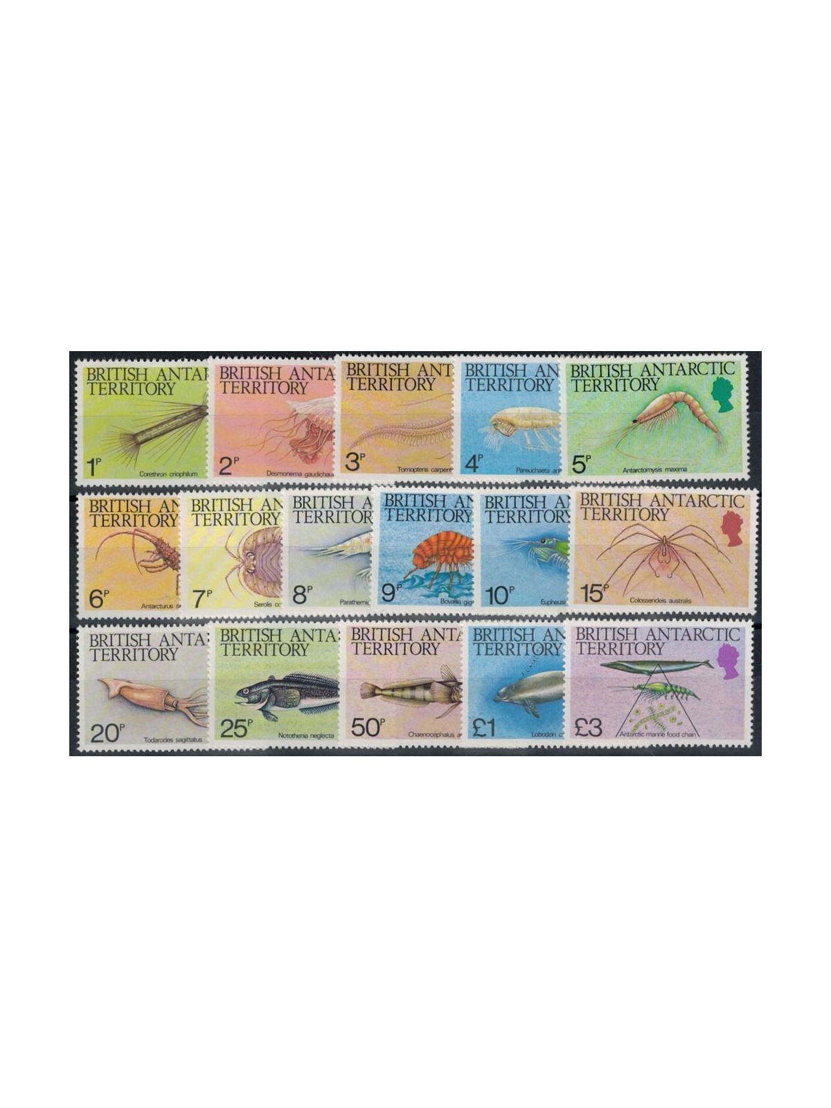 TERRITORIO ANTARTICO BRITANNICO 1984 Fauna marina 16v MNH**