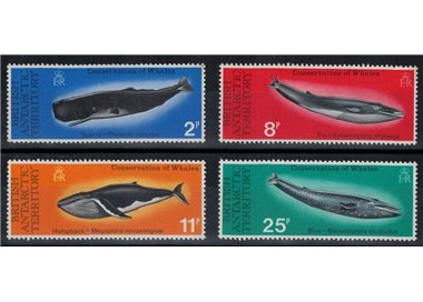 BRITISH ANTARCTIC TERRITORY 1977 Whales 4v MNH**
