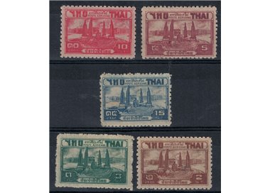 THAILANDIA 1942-43 Serie ordinaria, posta aerea 5v MNH**