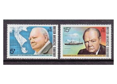 BRITISH ANTARCTIC TERRITORY 1974 Winston Churchill 2v MNH**