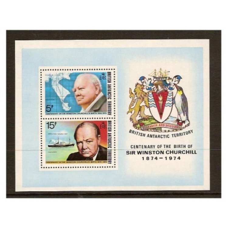 BRITISH ANTARCTIC TERRITORY 1974 Winston Churchill s/s MNH**