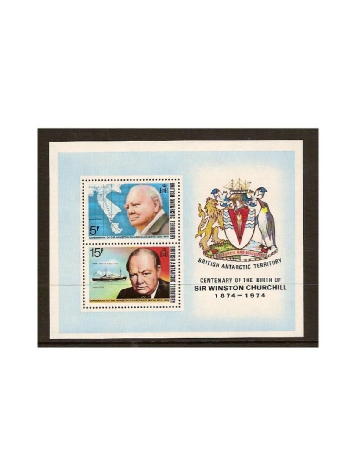 TERRITORIO ANTARTICO BRITANNICO 1974 Winston Churchill BF MNH**