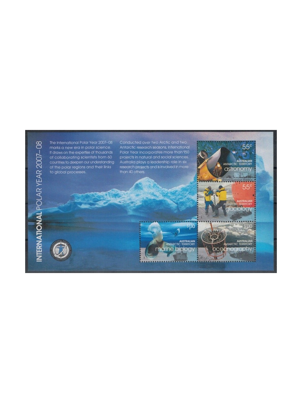 AUSTRALIAN ANTARCTIC TERRITORY 2008 Polar Year s/s MNH**