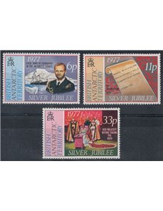 BRITISH ANTARCTIC TERRITORY 1977 Silver Jubilee 3v MNH**