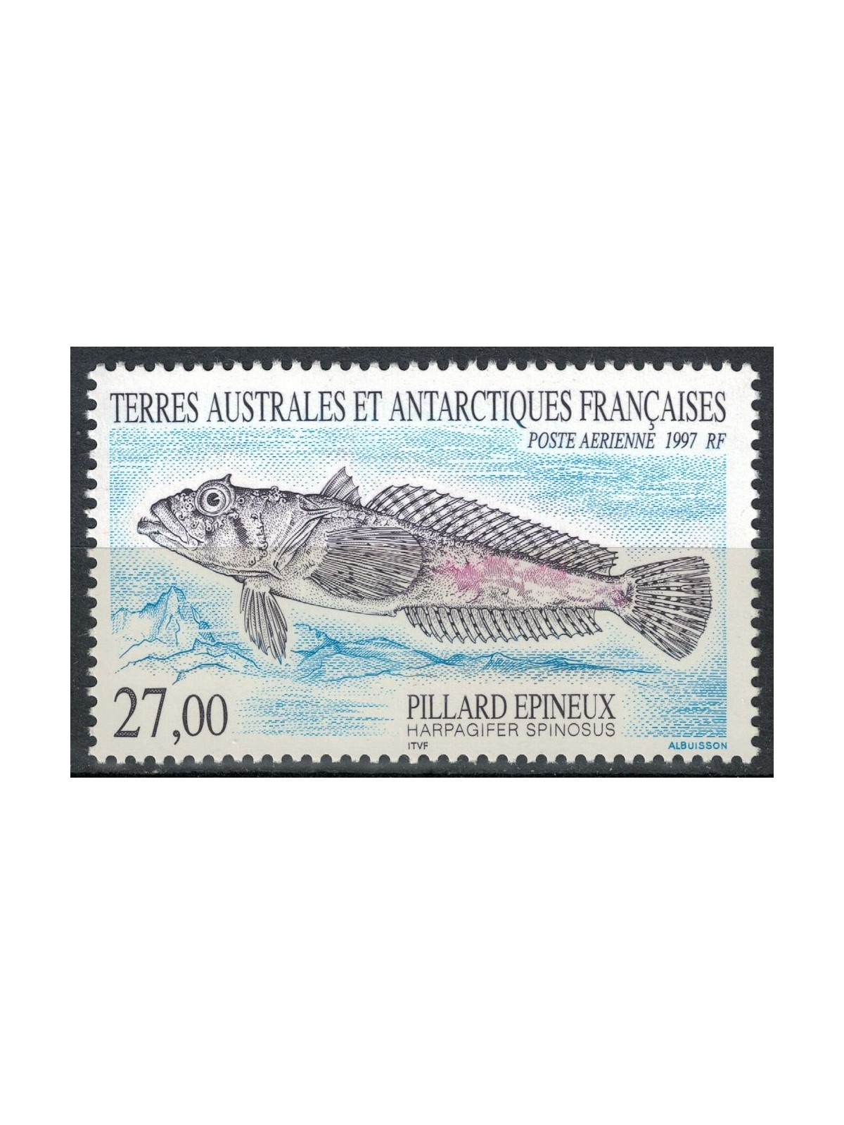 TAAF 1997 Fauna antartica (Harpagifer spinosus), posta aerea MNH**