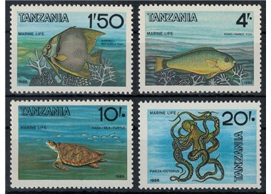 TANZANIA 1986 Marine life, fish 4v MNH**