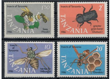 TANZANIA 1987 Fauna, insects 4v MNH**
