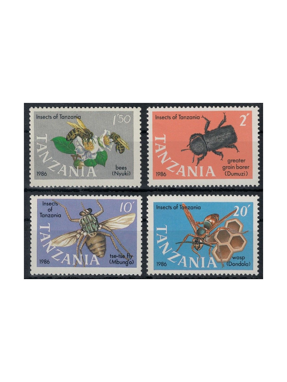TANZANIA 1987 Fauna, insetti 4v MNH**