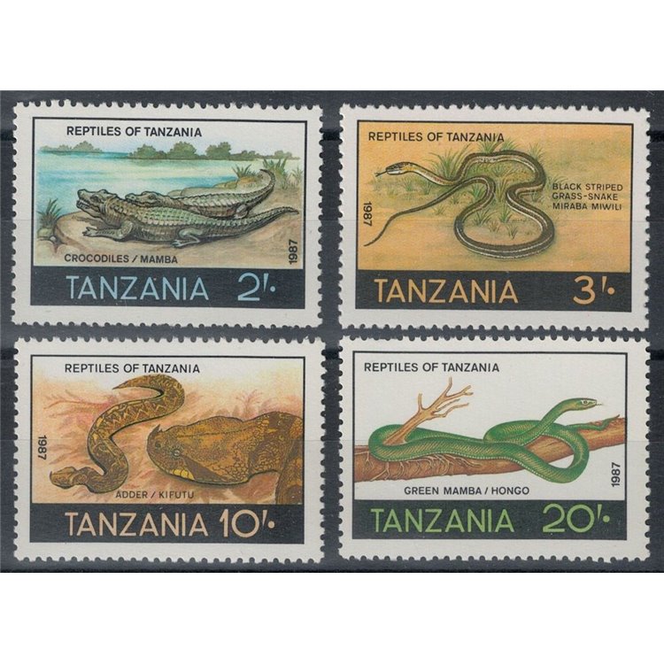 TANZANIA 1987 Fauna, rettili 4v MNH**