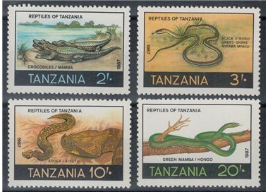 TANZANIA 1987 Fauna, rettili 4v MNH**