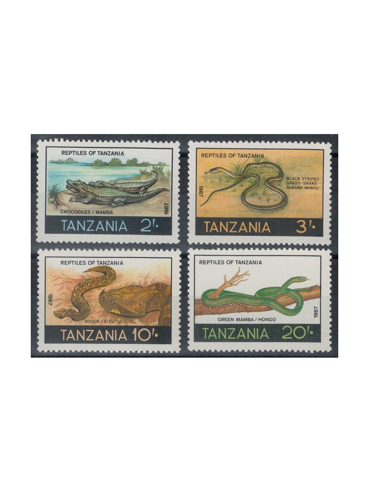 TANZANIA 1987 Fauna, reptiles 4v MNH**