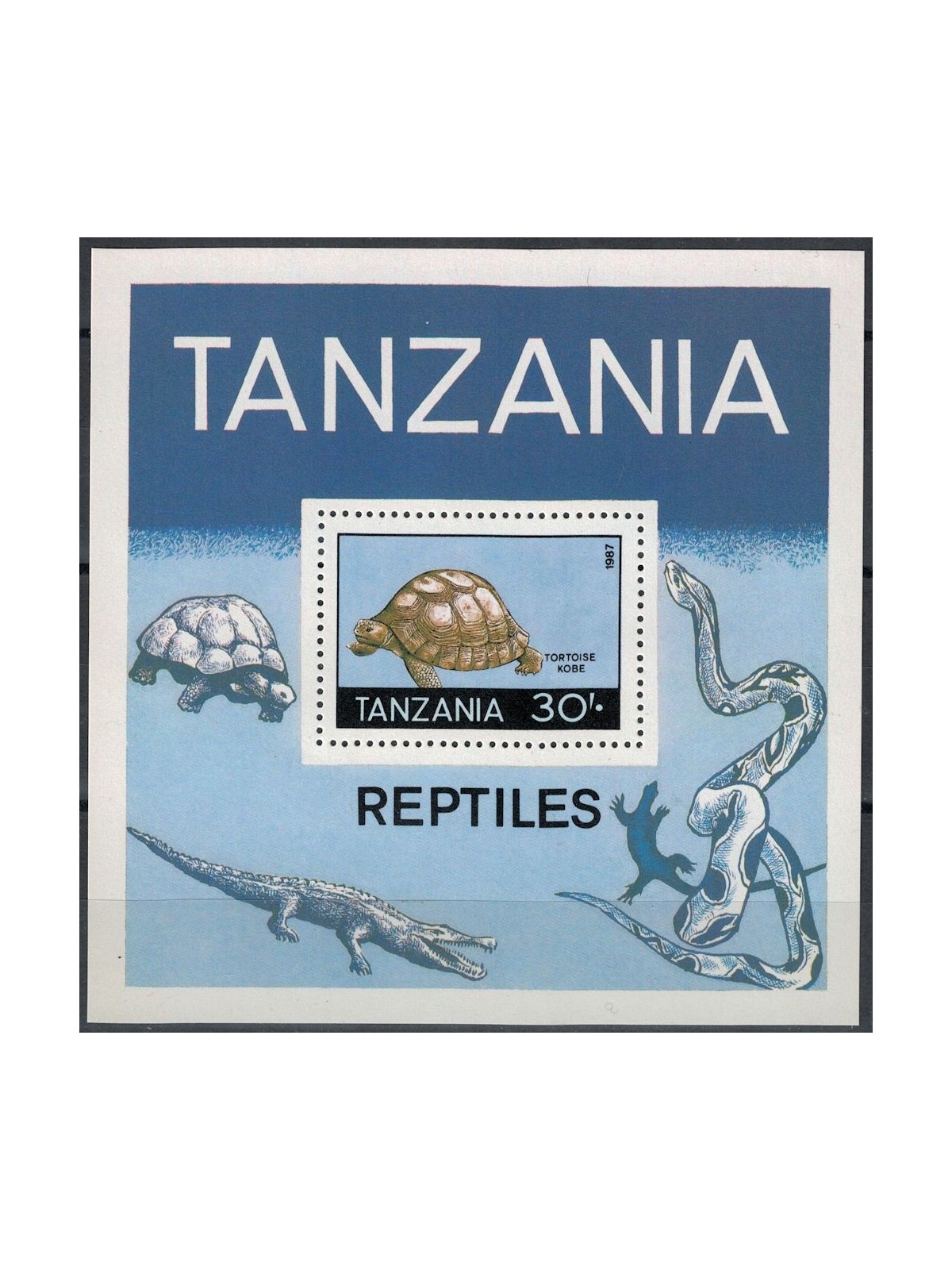 TANZANIA 1987 Fauna, rettili BF MNH**