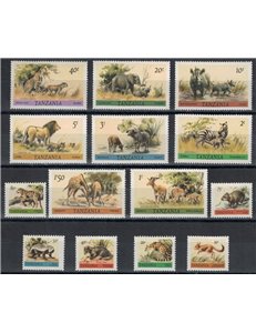 TANZANIA 1980 Serie ordinaria, animali 14v MNH**