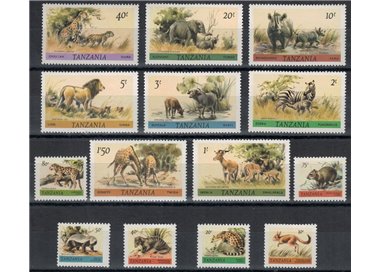 TANZANIA 1980 Ordinary set, animals 14v MNH**