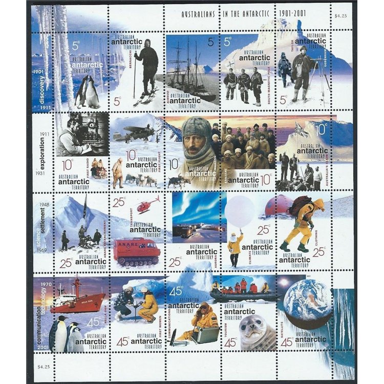 TERRITORIO ANTARTICO AUSTRALIANO 2001 Australiani nell'Antartico 20v MNH**