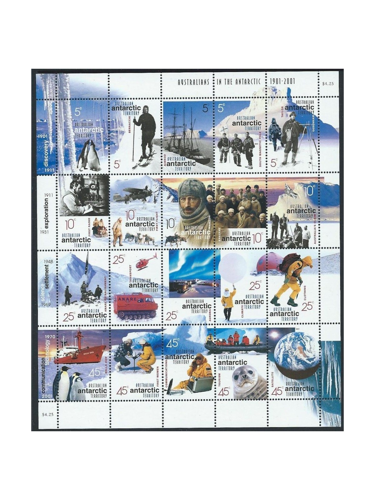 TERRITORIO ANTARTICO AUSTRALIANO 2001 Australiani nell'Antartico 20v MNH**