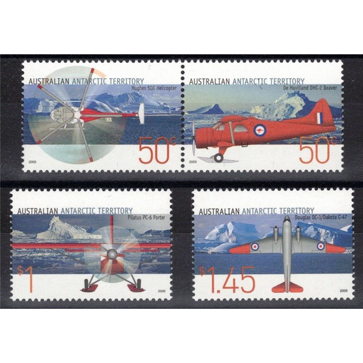 AUSTRALIAN ANTARCTIC TERRITORY 2005 Antique Aircraft 4v MNH**