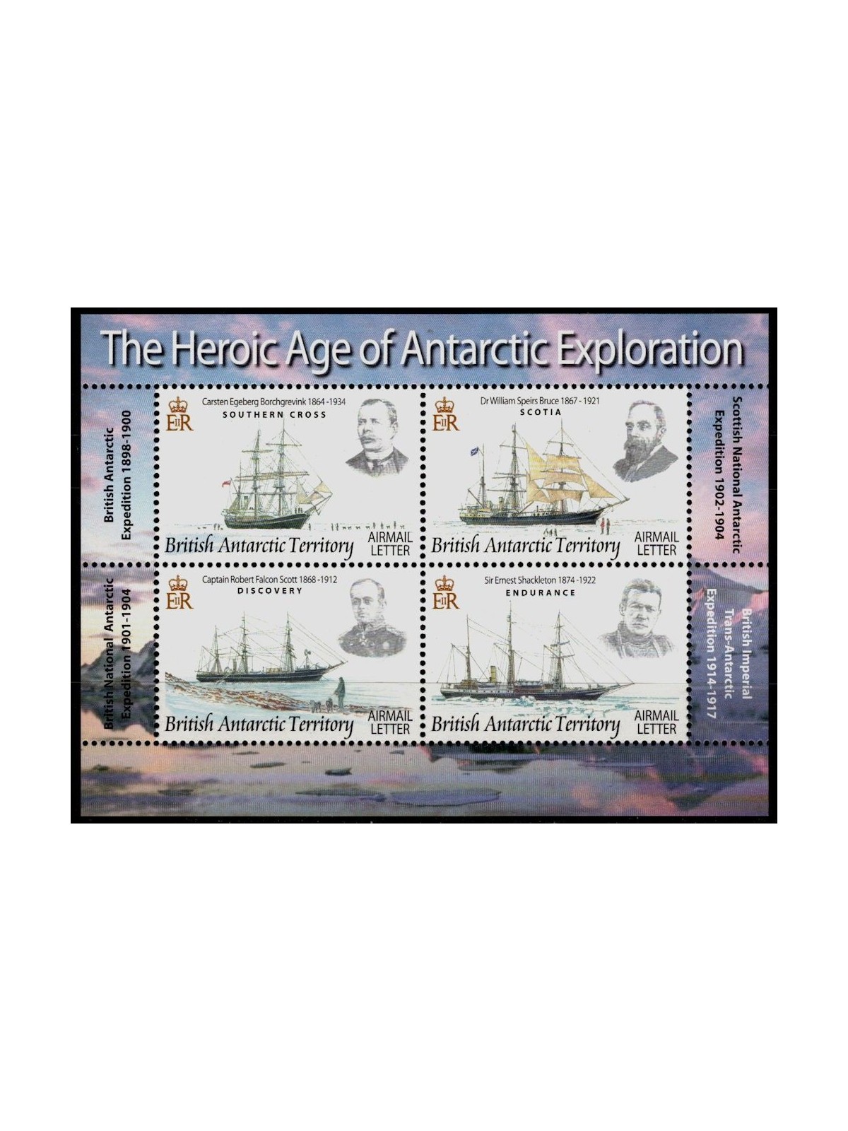 BRITISH ANTARCTIC TERRITORY 2008 Antarctic Exploration s/s MNH**