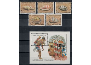 TOGO 1985 Conchiglie 5v + 1 BF MNH**