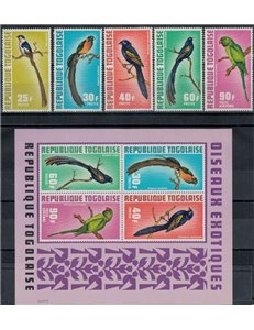 TOGO 1972 Uccelli esotici - Birds 5v + 1 BF MNH**