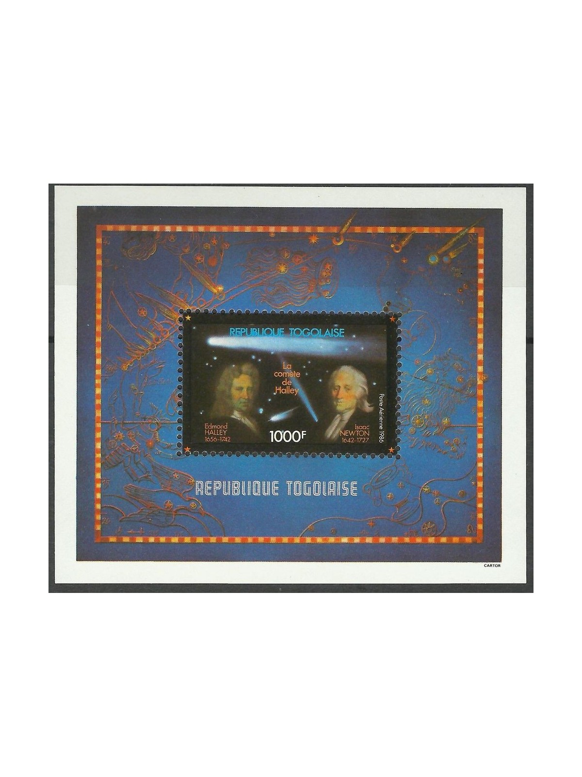 TOGO 1986 Halley's Comet 1 s/s MNH**
