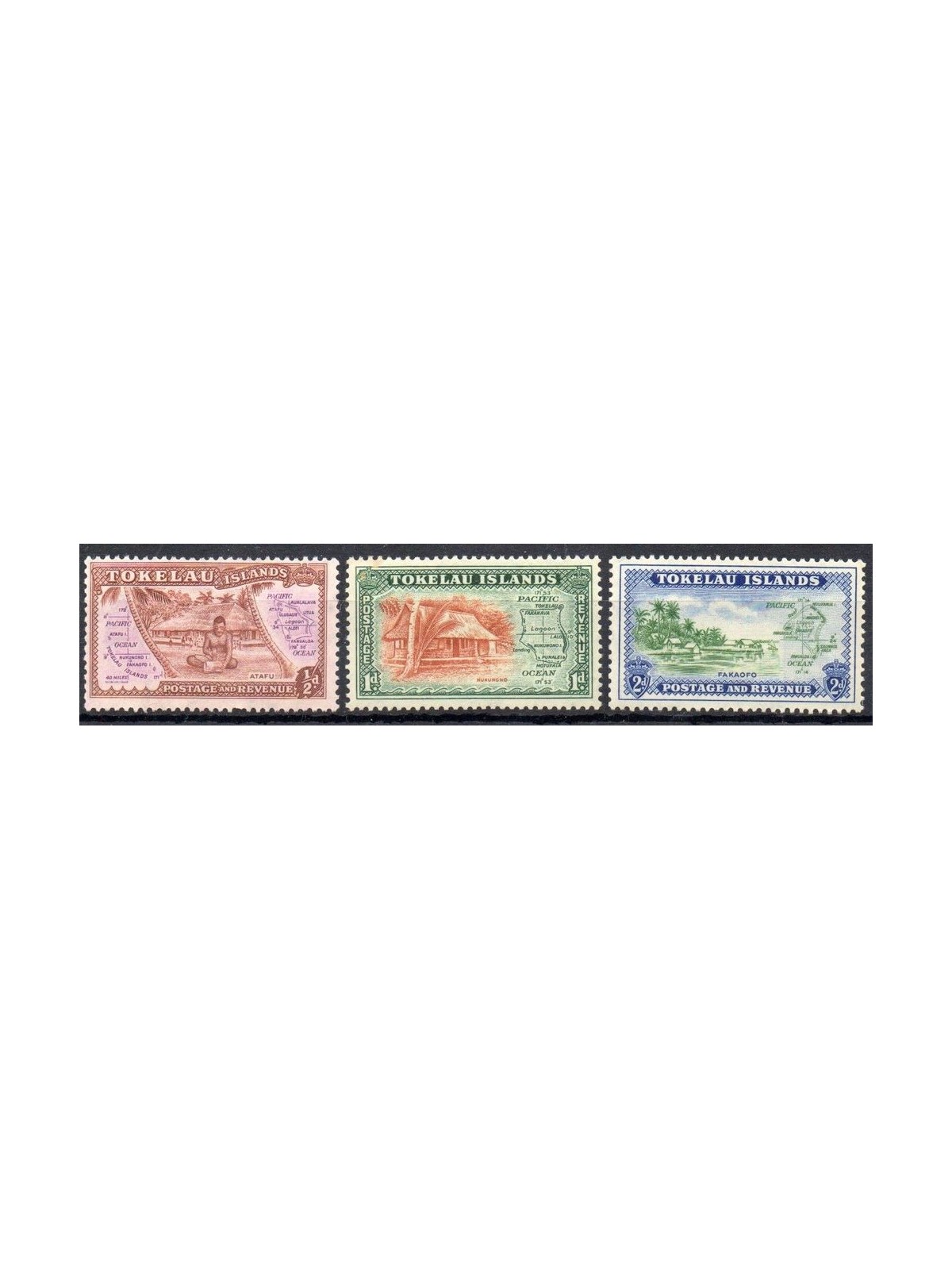 TOKELAU 1948 Definitives 3v MNH**