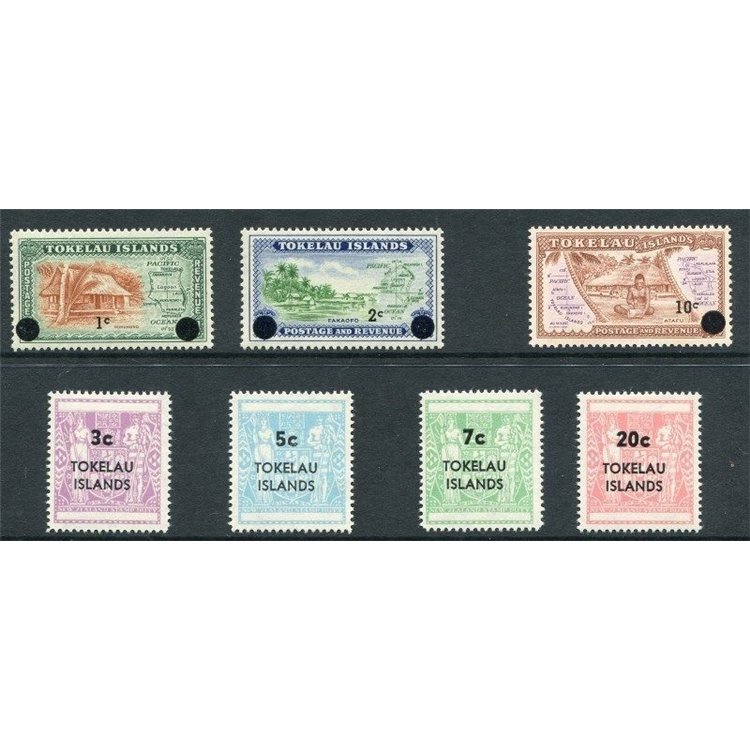 TOKELAU 1967 Overprints 7v MNH**