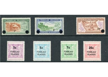 TOKELAU 1967 Overprints 7v MNH**