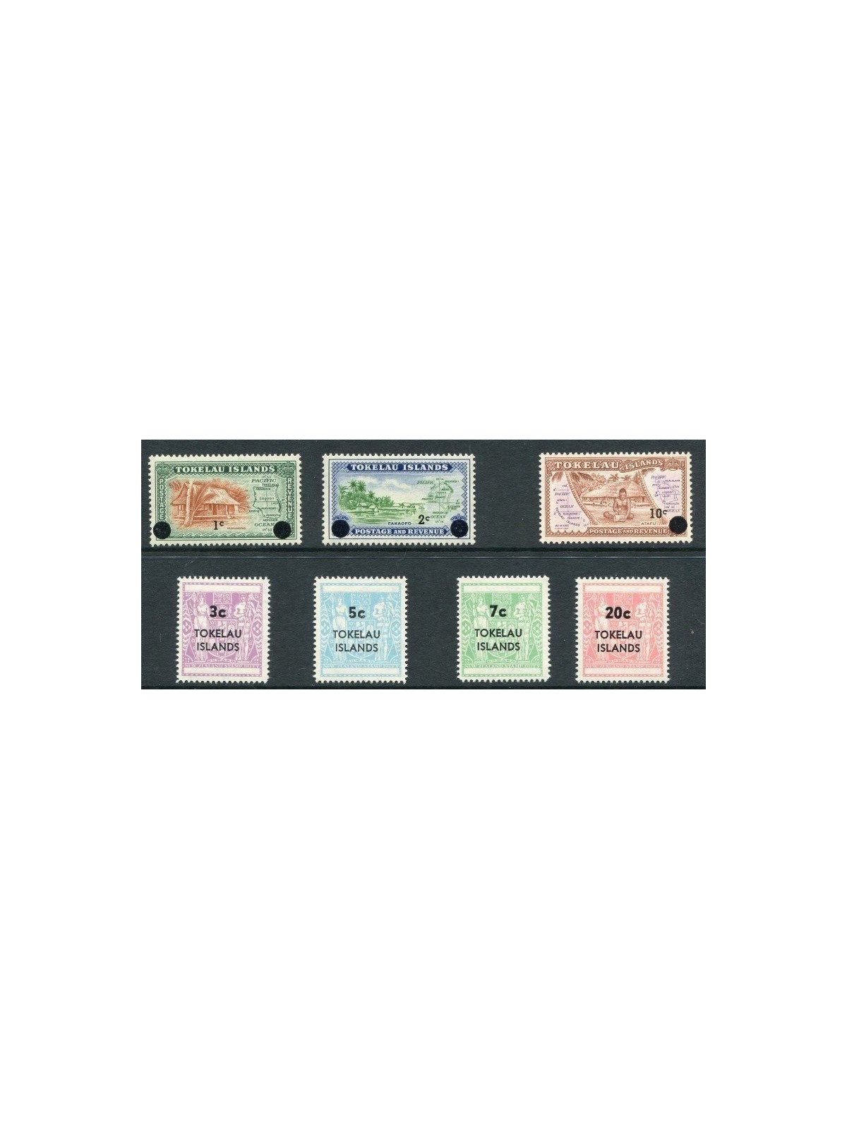 TOKELAU 1967 Overprints 7v MNH**
