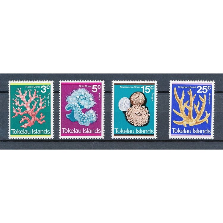 TOKELAU 1973 Corals 4v MNH**