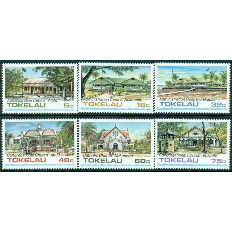 TOKELAU 1985 Buildings 6v MNH**
