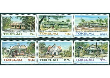 TOKELAU 1985 Buildings 6v MNH**
