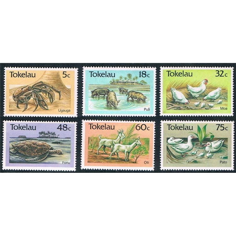 TOKELAU 1986 Animals 6v MNH**