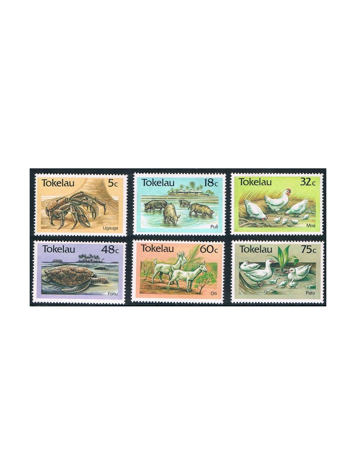 TOKELAU 1986 Animals 6v MNH**