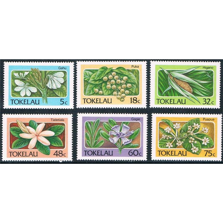 TOKELAU 1987 Clubs - Flowers 6v MNH**