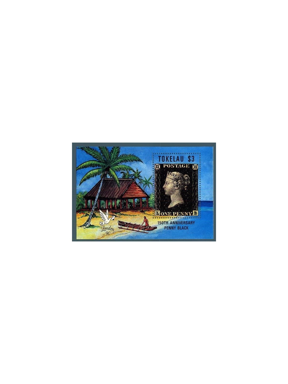 TOKELAU 1990 Penny Black s/s MNH**
