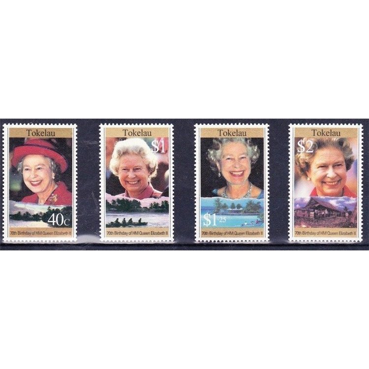TOKELAU 1996 Queen 70th birthday 4v MNH**