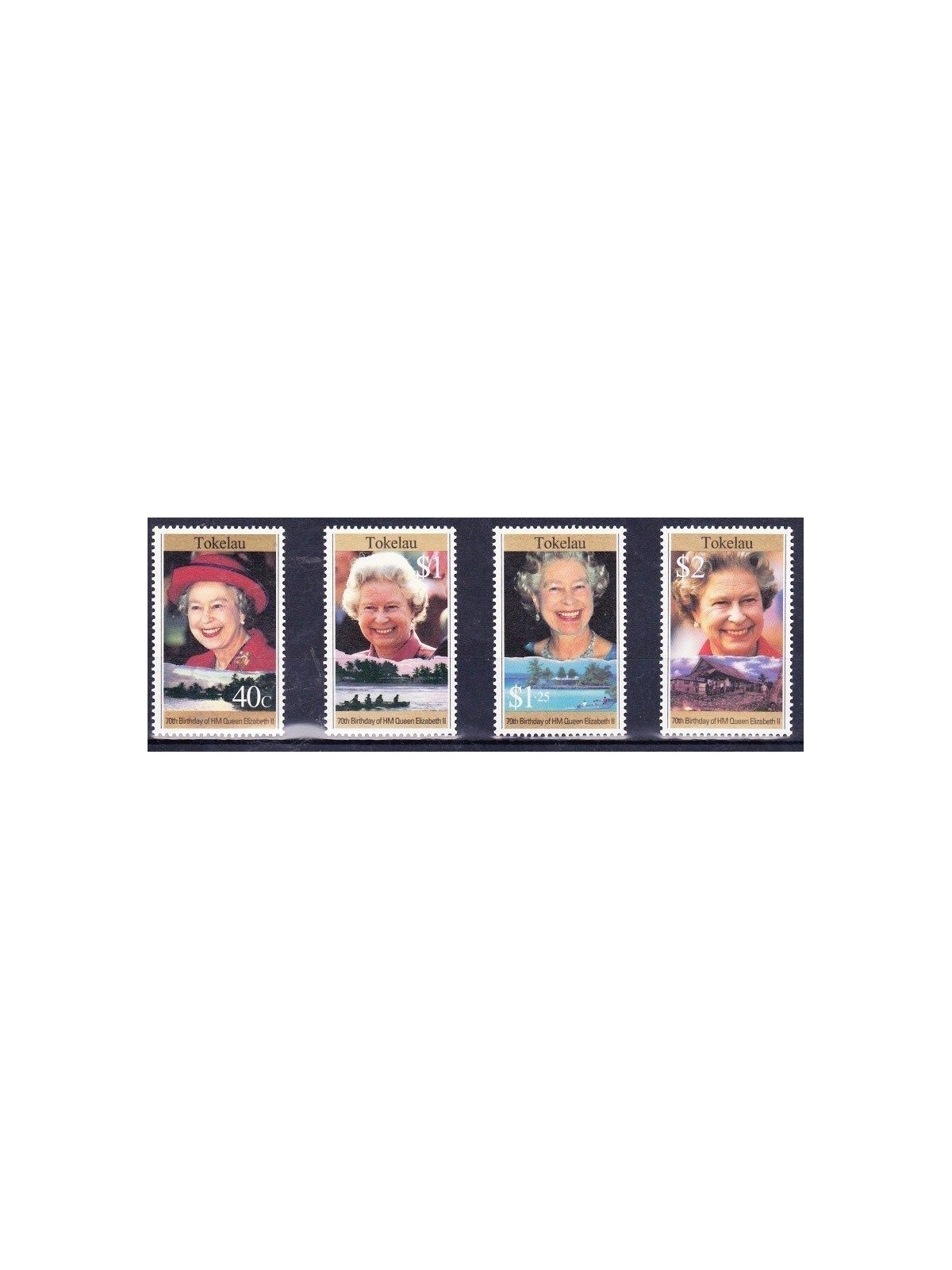 TOKELAU 1996 Queen 70th birthday 4v MNH**