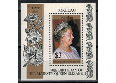 TOKELAU 1996 Queen 70th birthday 1 s/s MNH**