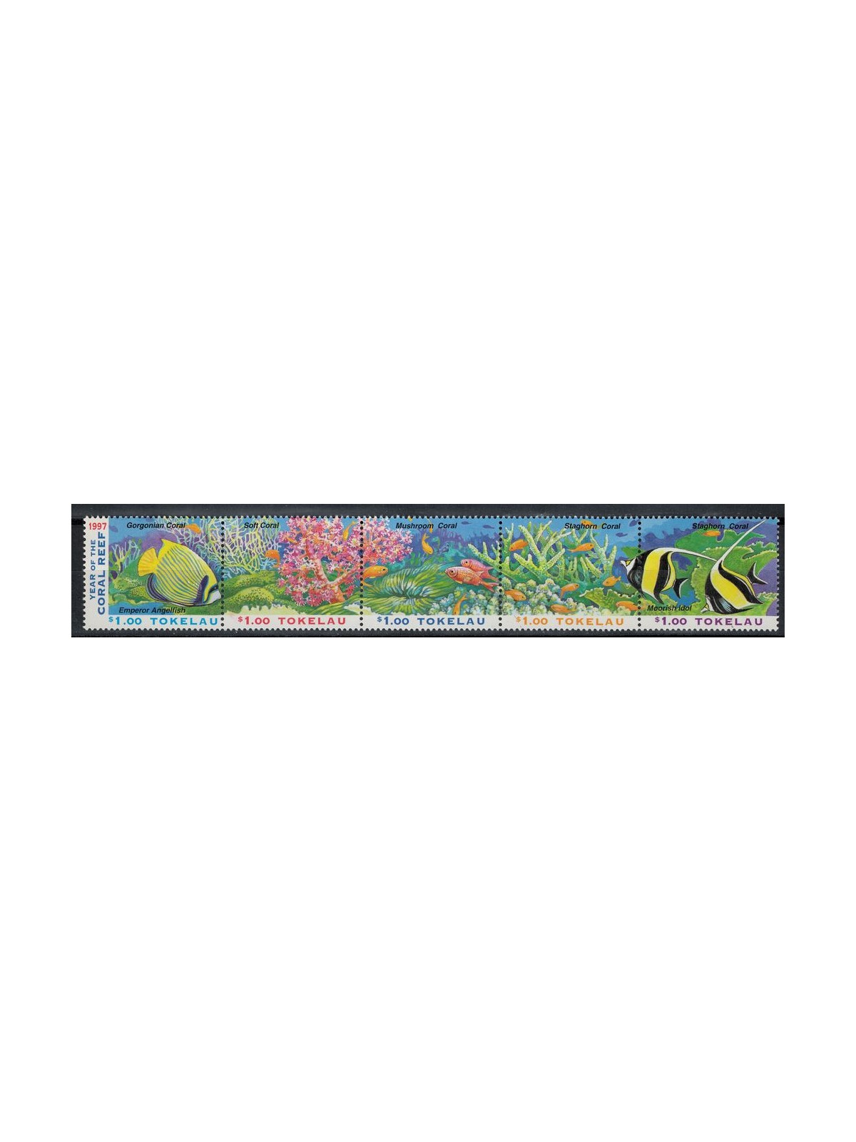 TOKELAU 1997 Coral reefs 5v MNH**