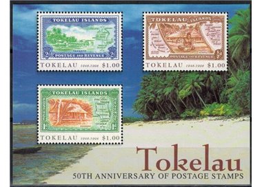 TOKELAU 1998 50 Years stamps 1 BF MNH**