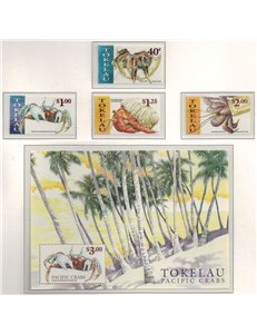 TOKELAU 1999 Crabs 4v + 1 BF MNH**