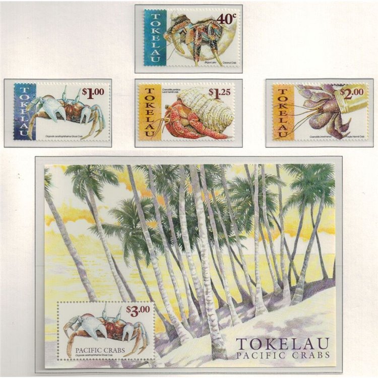TOKELAU 1999 Crabs 4v + 1 s/s MNH**
